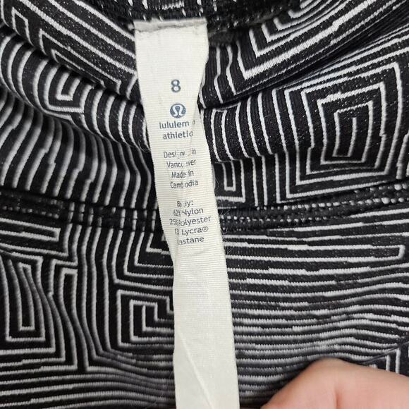 Lululemon Wunder Under Crop III Pants Leggings Stretch Maze Jacquard Sz 8 M - Picture 7 of 9